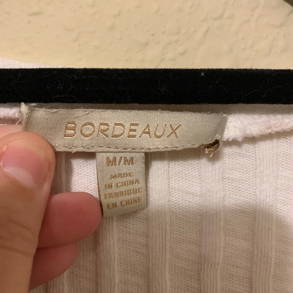 •Anthropologie• Bordeaux White Zipper shirt Sz M! - Picture 10 of 12